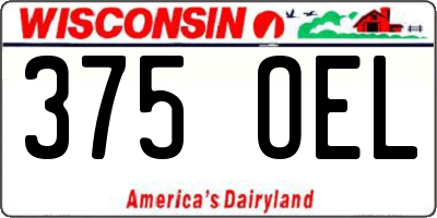 WI license plate 375OEL