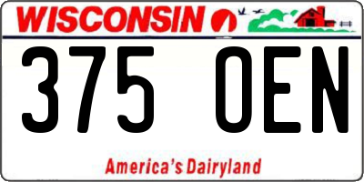 WI license plate 375OEN