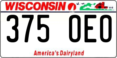 WI license plate 375OEO
