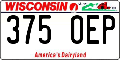 WI license plate 375OEP