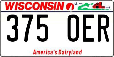 WI license plate 375OER