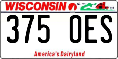 WI license plate 375OES
