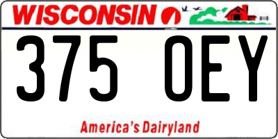 WI license plate 375OEY