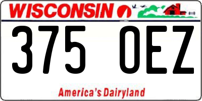 WI license plate 375OEZ