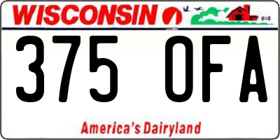 WI license plate 375OFA