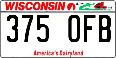 WI license plate 375OFB
