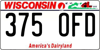 WI license plate 375OFD