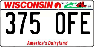 WI license plate 375OFE