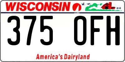 WI license plate 375OFH