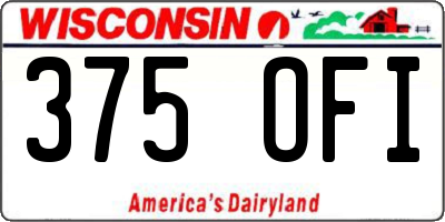WI license plate 375OFI