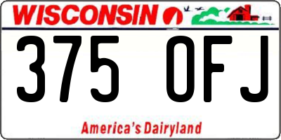WI license plate 375OFJ