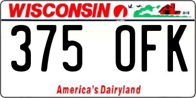 WI license plate 375OFK