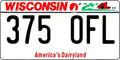 WI license plate 375OFL