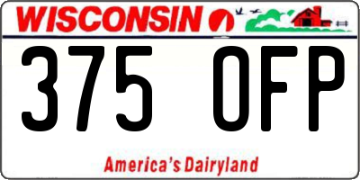 WI license plate 375OFP