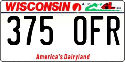 WI license plate 375OFR