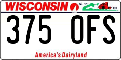 WI license plate 375OFS