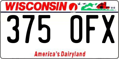 WI license plate 375OFX