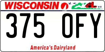 WI license plate 375OFY
