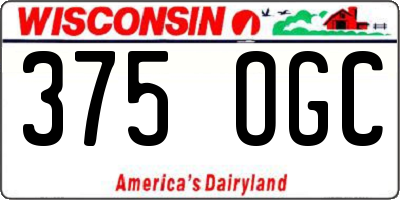 WI license plate 375OGC