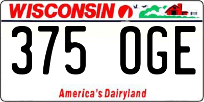 WI license plate 375OGE