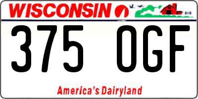 WI license plate 375OGF