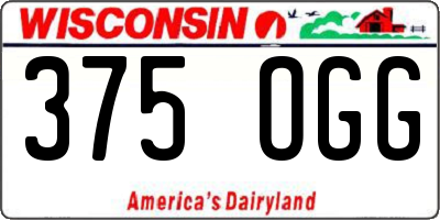 WI license plate 375OGG