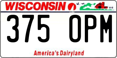 WI license plate 375OPM