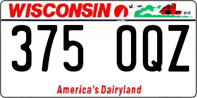 WI license plate 375OQZ
