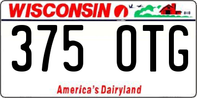 WI license plate 375OTG