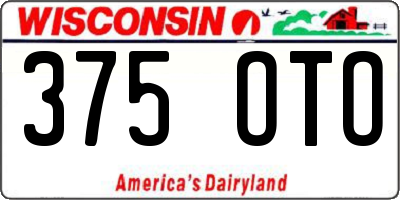WI license plate 375OTO