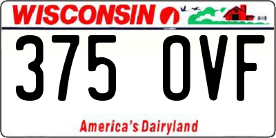 WI license plate 375OVF