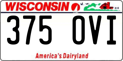 WI license plate 375OVI