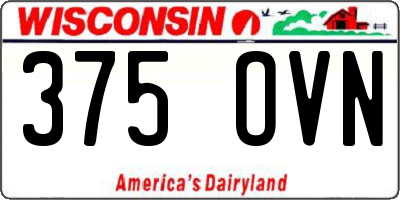 WI license plate 375OVN