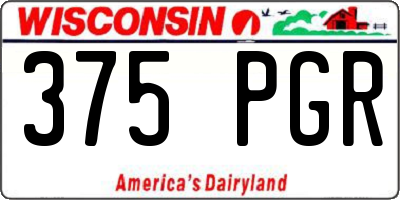 WI license plate 375PGR