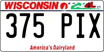 WI license plate 375PIX