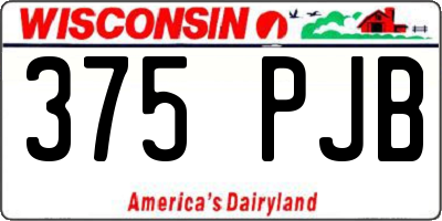 WI license plate 375PJB