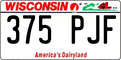 WI license plate 375PJF