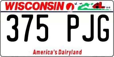 WI license plate 375PJG
