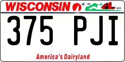 WI license plate 375PJI