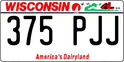 WI license plate 375PJJ