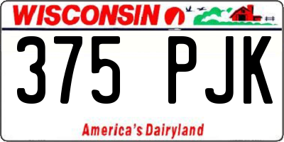 WI license plate 375PJK