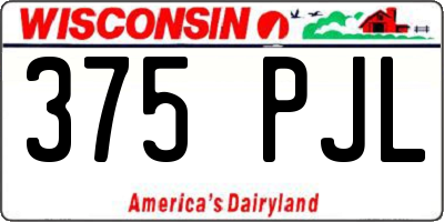 WI license plate 375PJL