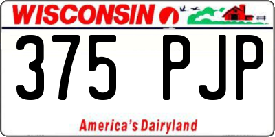 WI license plate 375PJP