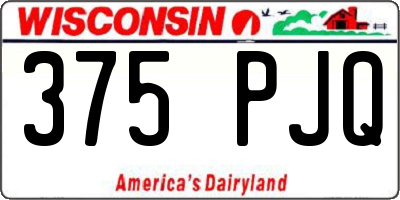 WI license plate 375PJQ