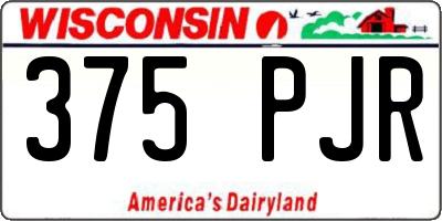 WI license plate 375PJR