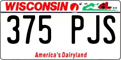 WI license plate 375PJS