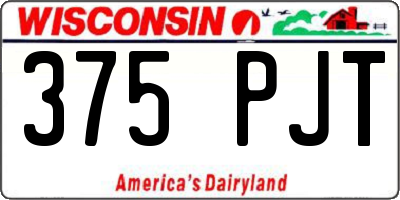WI license plate 375PJT