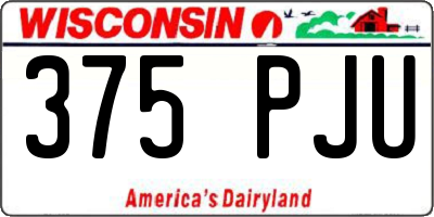 WI license plate 375PJU
