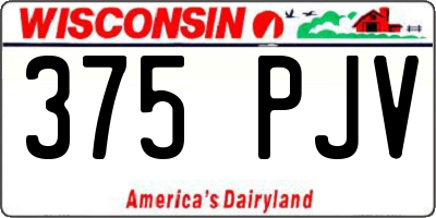 WI license plate 375PJV