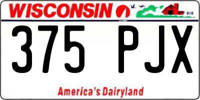 WI license plate 375PJX